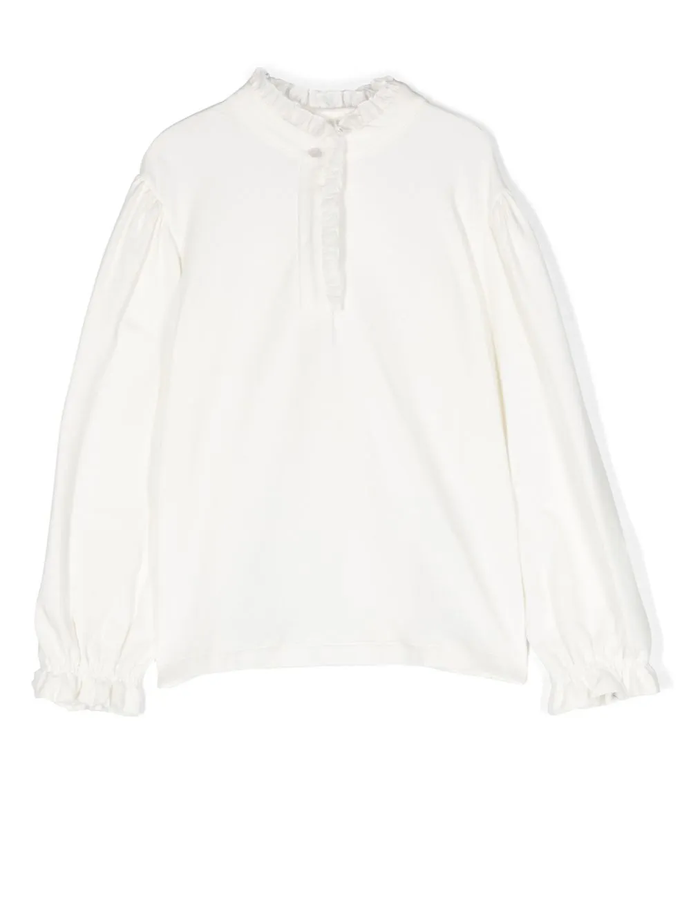 

Piccola Ludo blusa con volantes - Blanco