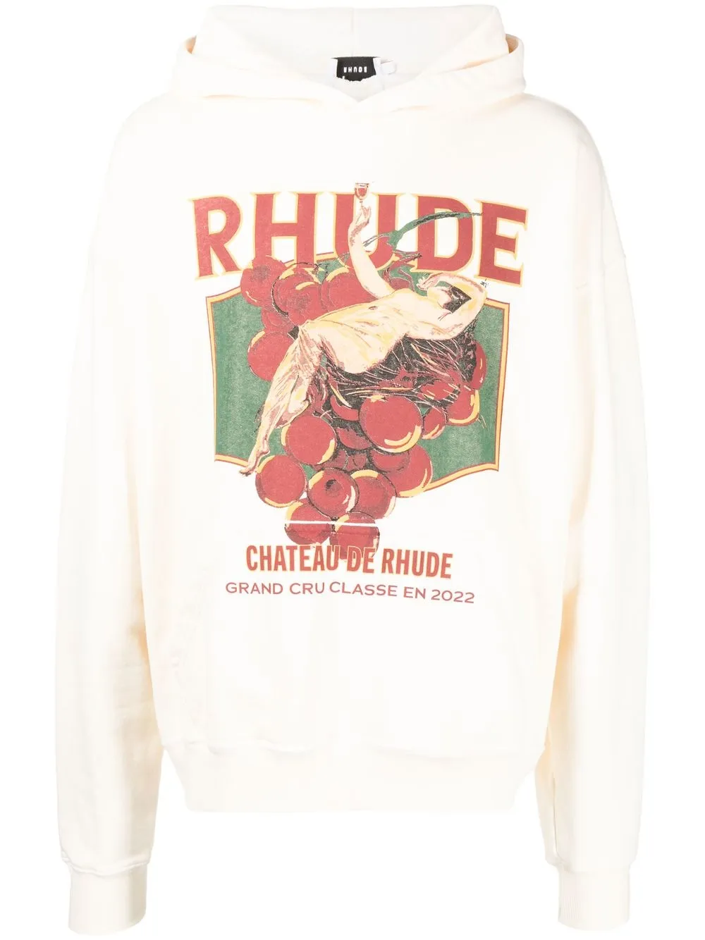 

Rhude graphic print cotton hoodie - White