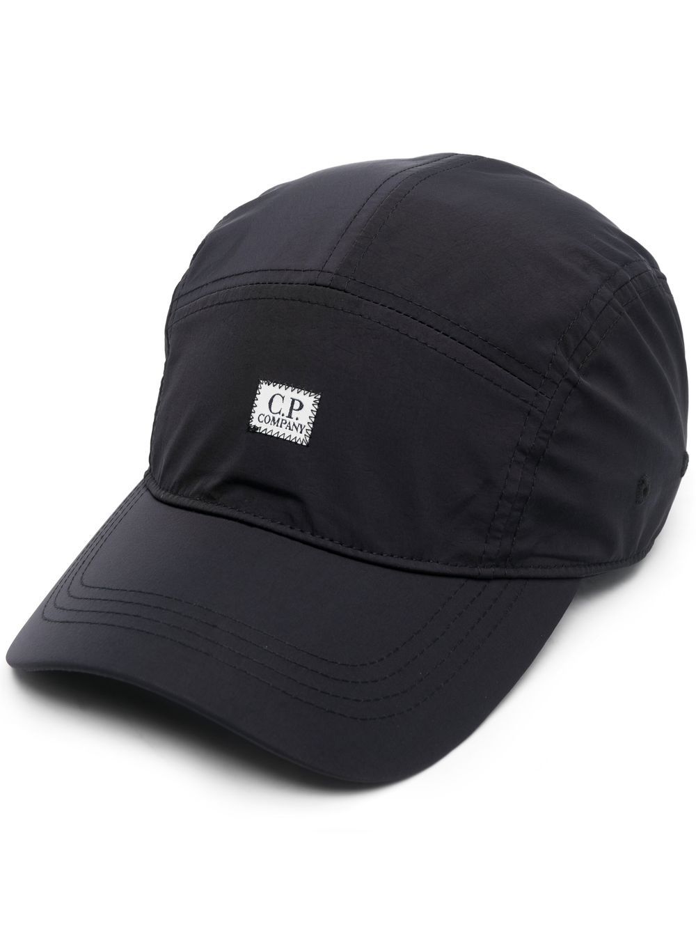 

C.P. Company gorra con parche del logo y diseño de cinco paneles - Negro