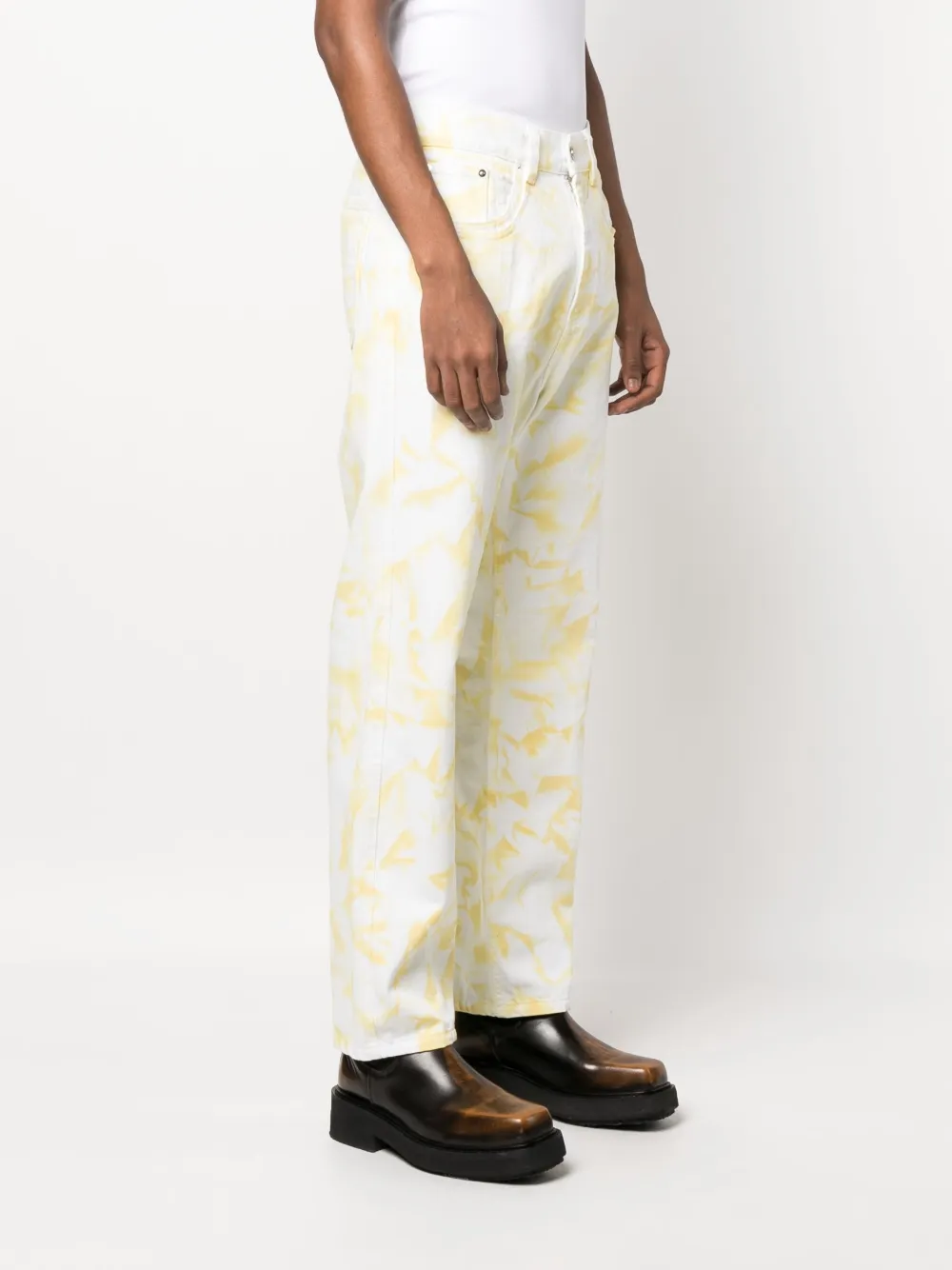 Namacheko White Bleached Effect Straight Jeans ModeSens