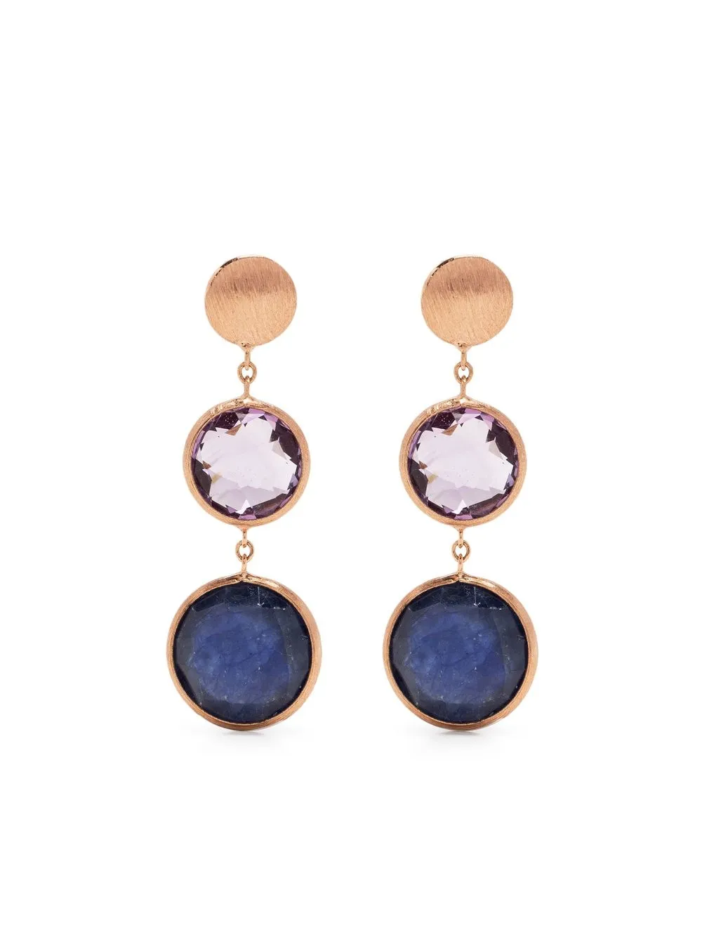 

Tateossian sapphire amethyst drop earrings - Gold