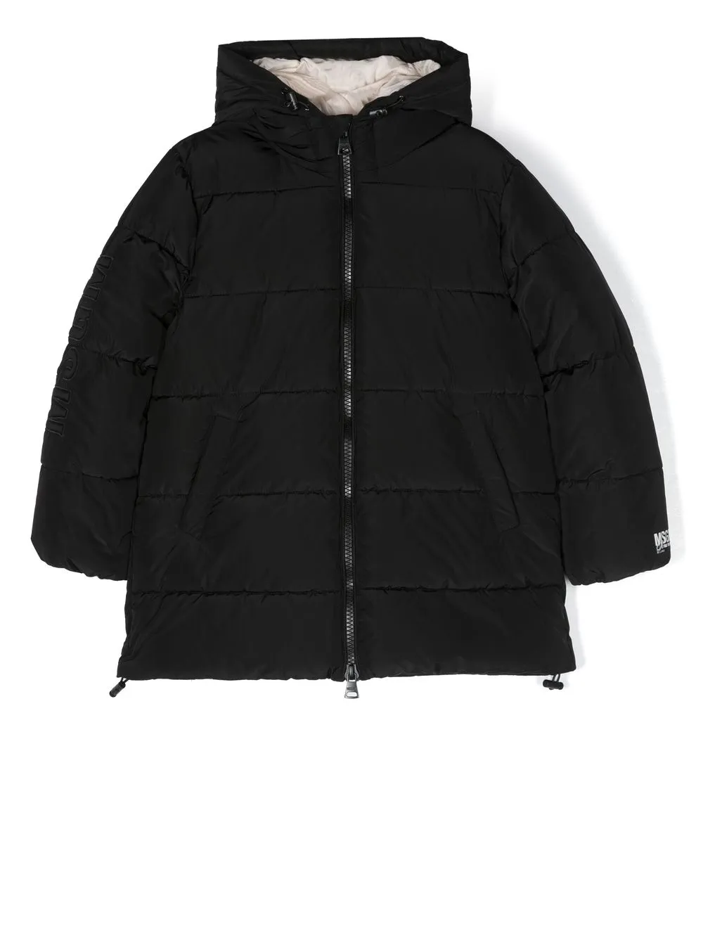 

MSGM Kids logo-print zip-up padded jacket - Black