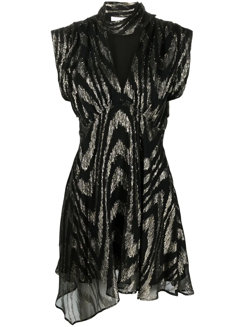 

IRO zigzag-print silk mini dress - Black