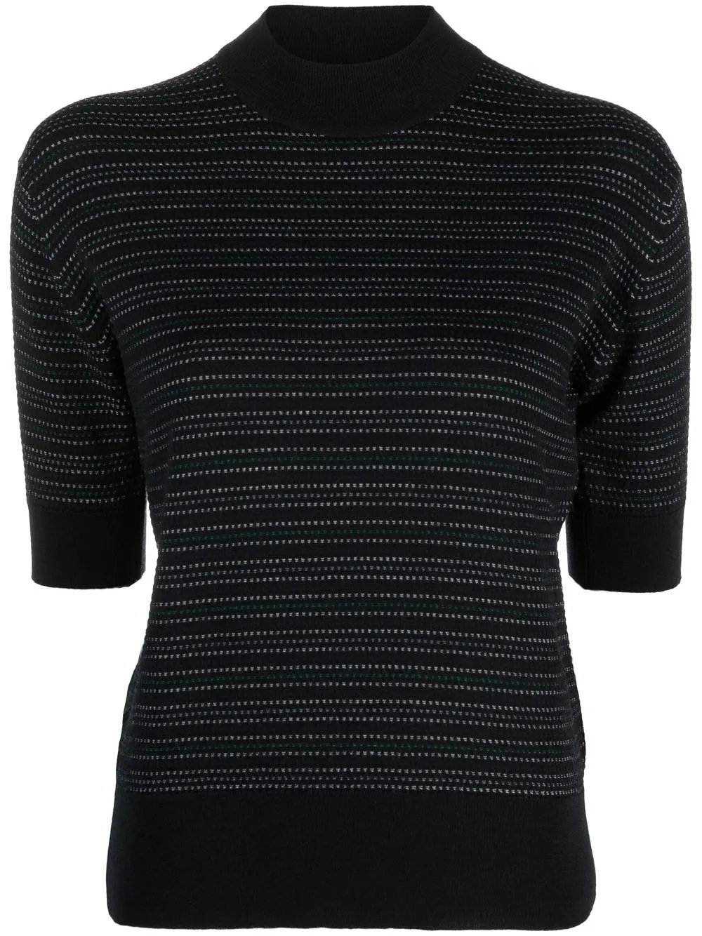 

John Smedley Isbell striped merino top - Black