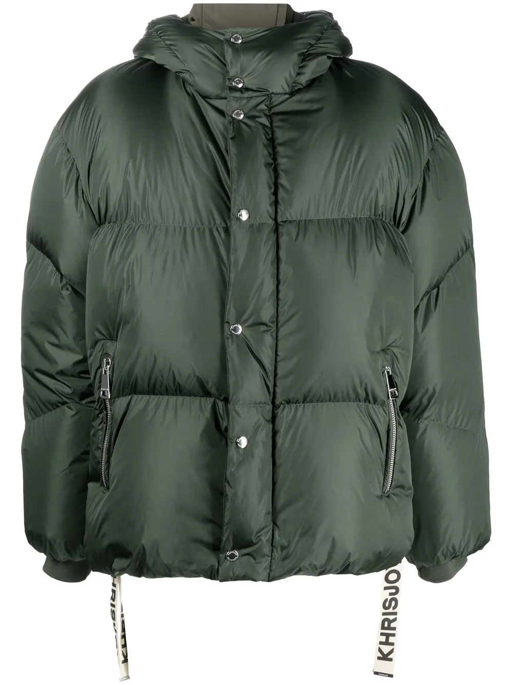 Khrisjoy Padded Press-stud Fastenign Jacket In Grün