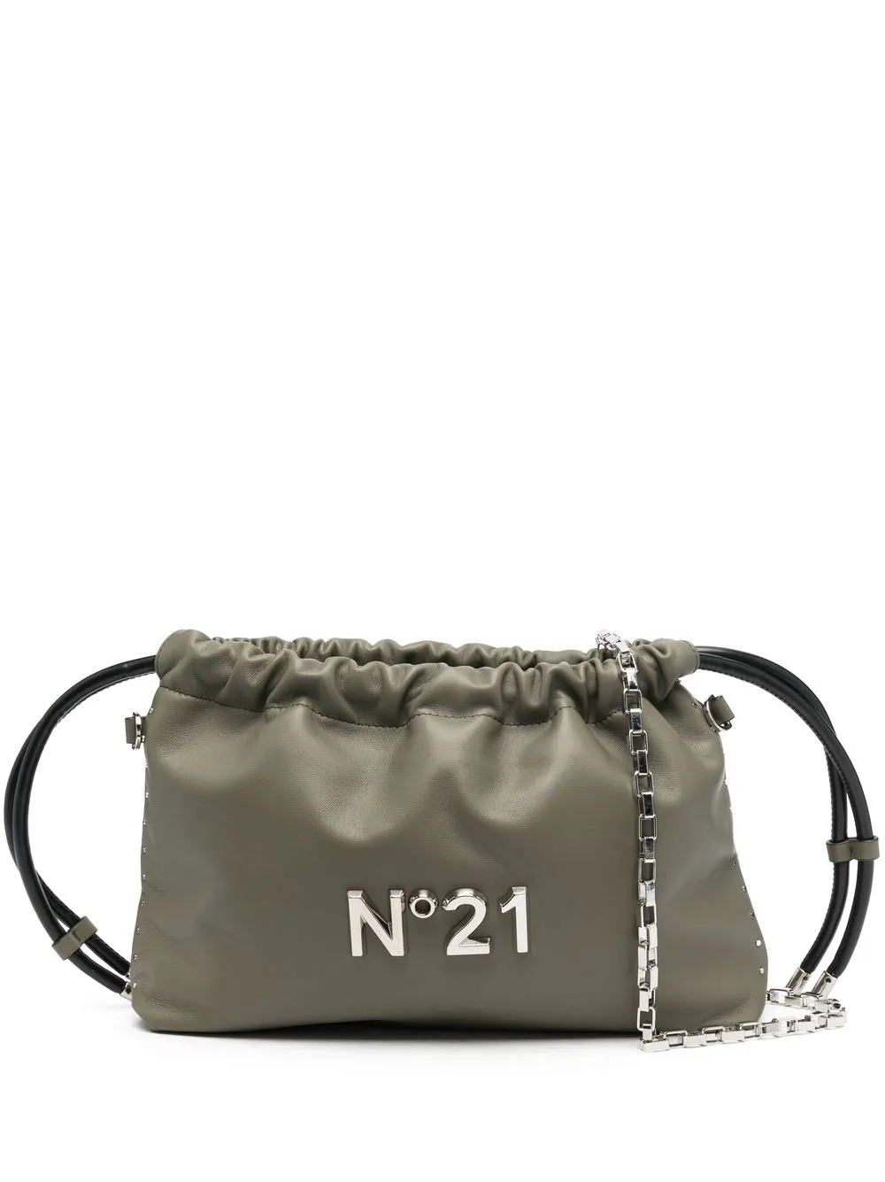 

Nº21 bolsa de hombro con placa del logo - Plateado