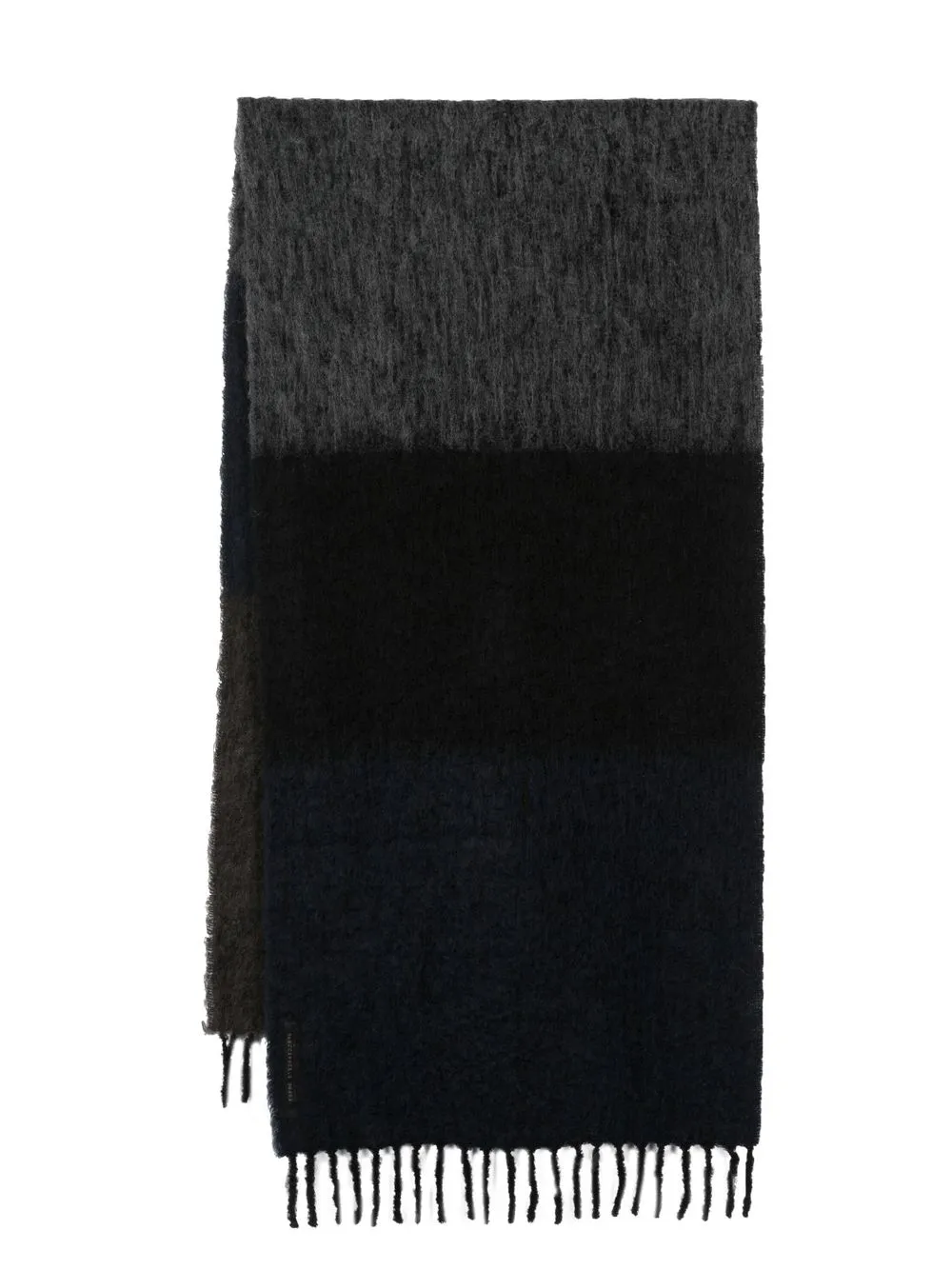 

Forme D'expression stripe-print knit scarf - Blue