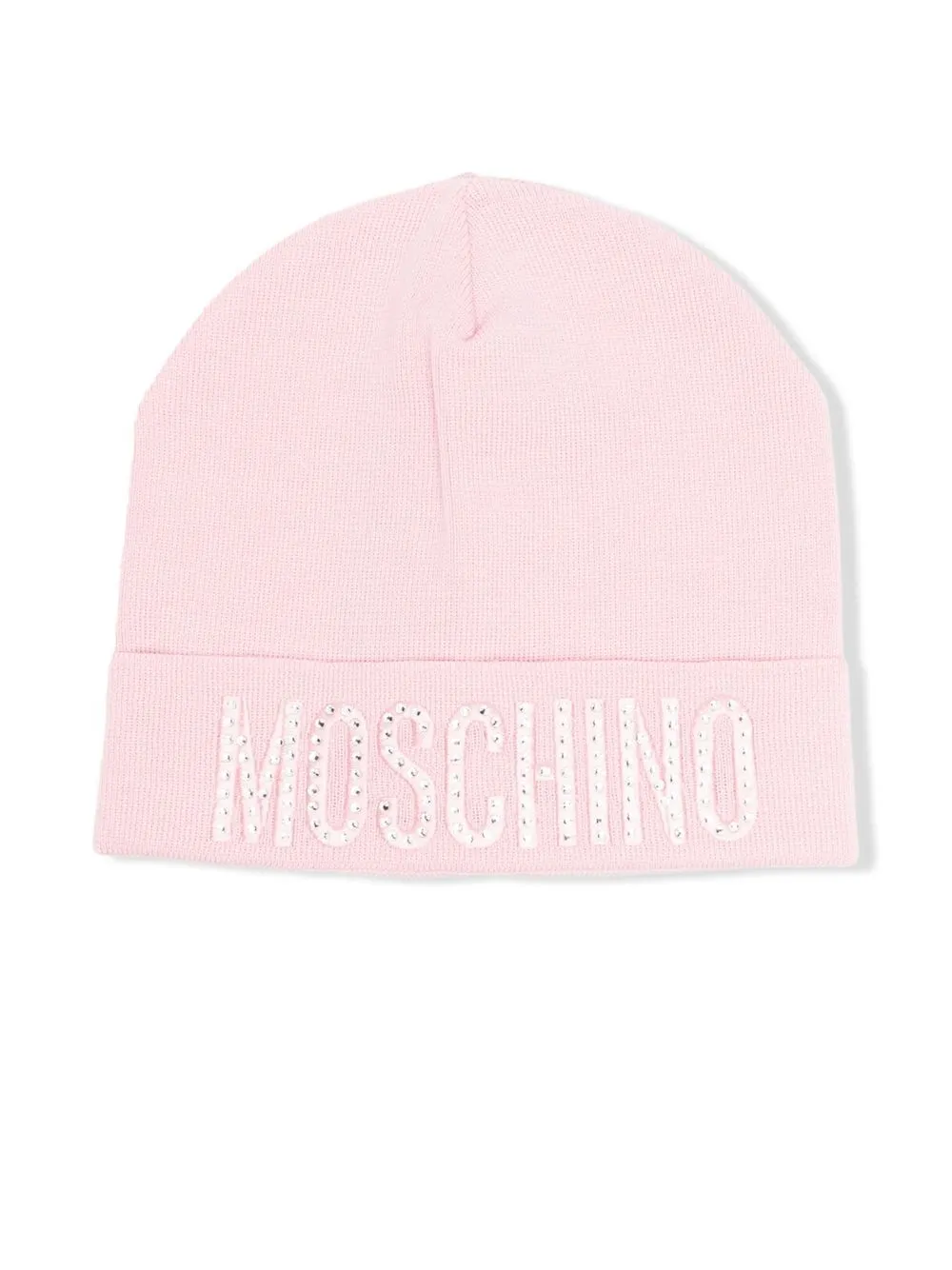 

Moschino Kids gorro con logo bordado y detalles en strass - Rosado
