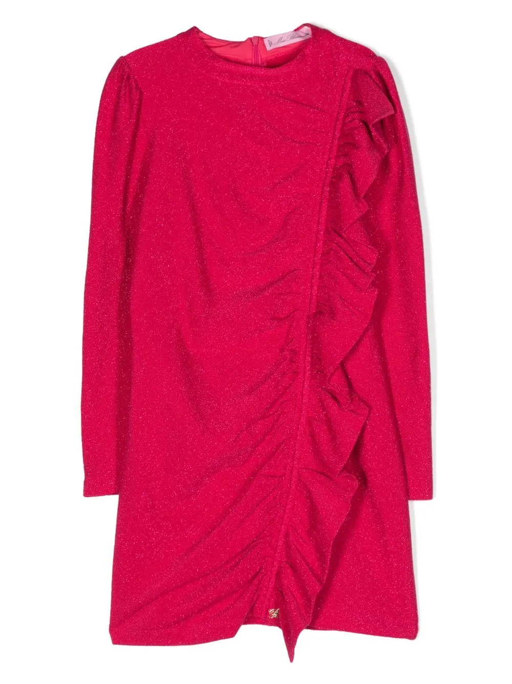 

Miss Blumarine shimmer-finish ruffled dress - Pink