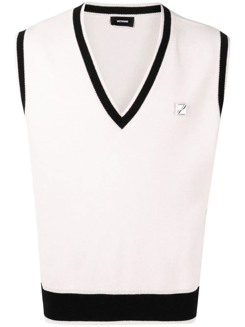 

We11done camiseta con placa del logo y cuello en V - Rosado