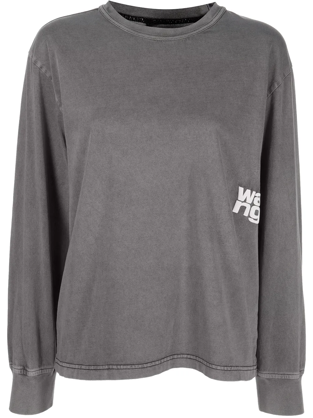 

Alexander Wang logo-print long-sleeved T-shirt - Grey