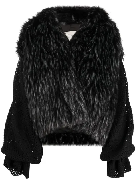 tu lizé oversized faux fur jacket