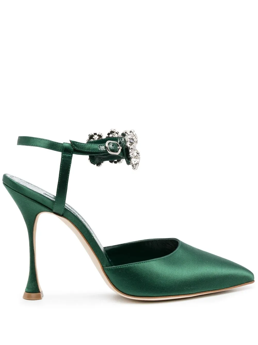 

Manolo Blahnik 120mm crystal-embellished pointed pumps - Green