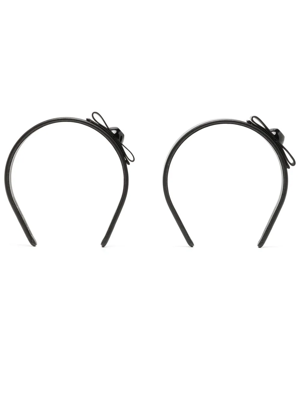 

Ferragamo leather bow headband - Black