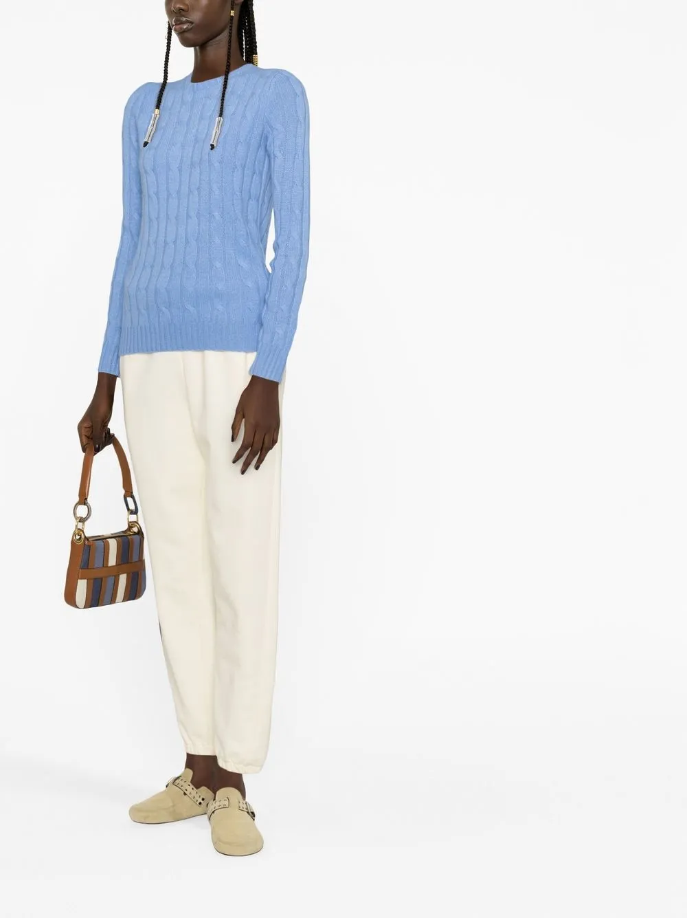  Polo Ralph Lauren Julianna Pullover Mit Zopfmuster   Blau 
