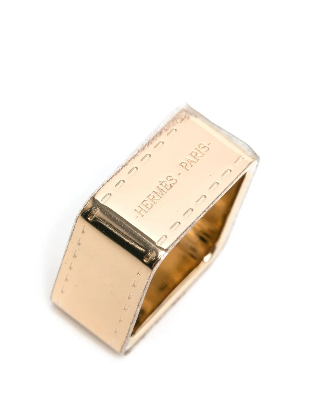 Hermès 1990-2000's pre-owned sjaalring met gegraveerd logo - Goud