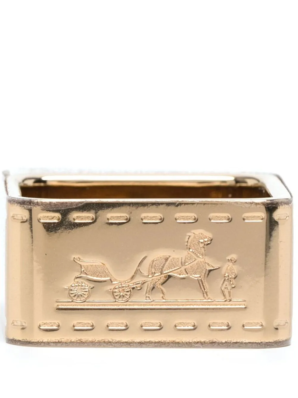 

Hermès 1990-2000s pre-owned logo-engraved scarf ring - Gold