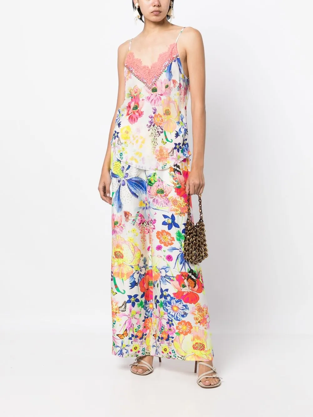 Camilla Hemd met bloemenprint - Wit