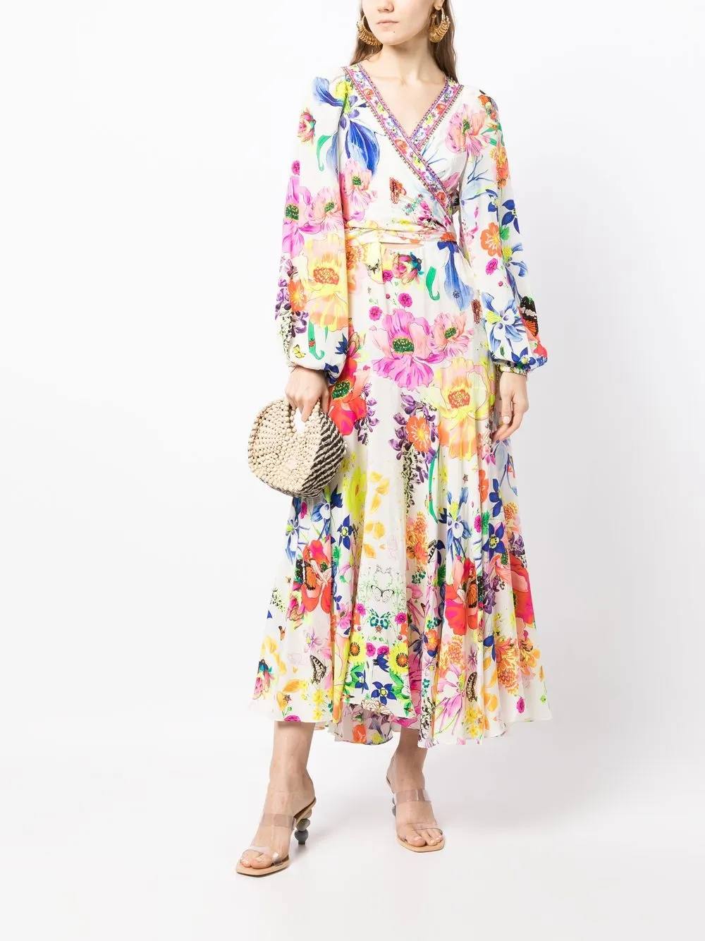 Camilla Midi-jurk met gestrikt detail - Wit