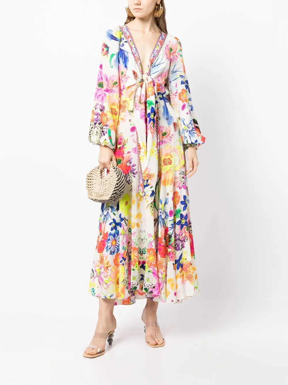 Camilla blouson clearance sleeve wrap dress