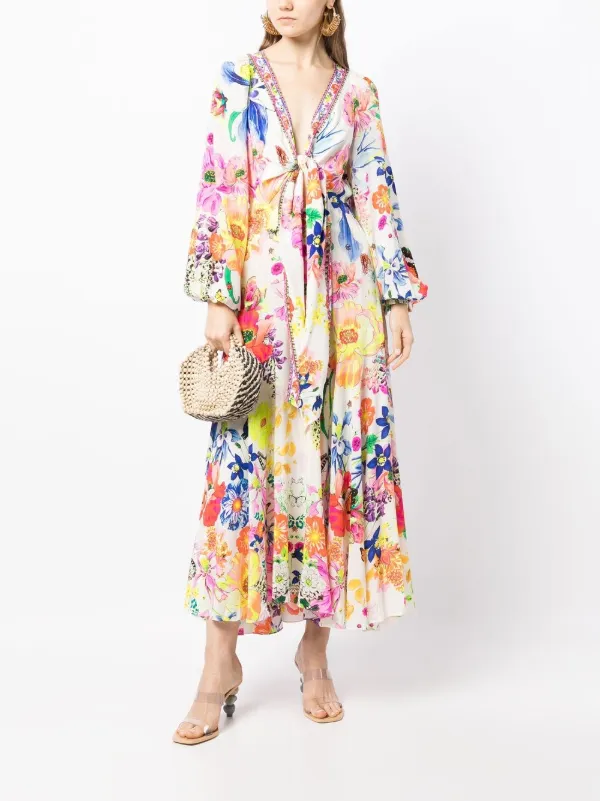 Camilla tie detail Midi Dress Farfetch