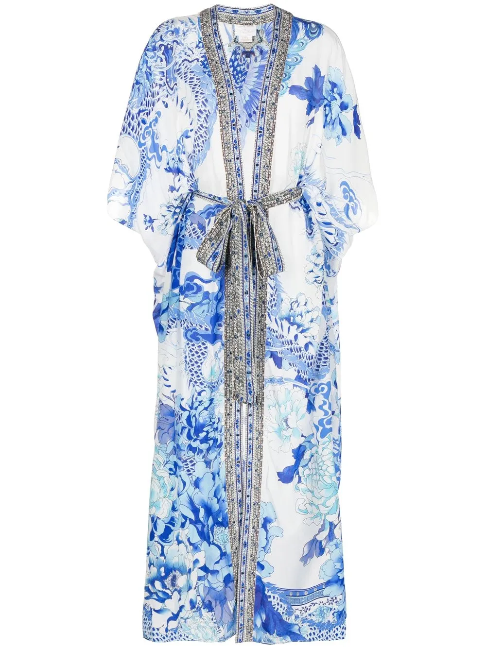 

Camilla belted-waist oversize jacket - Blue
