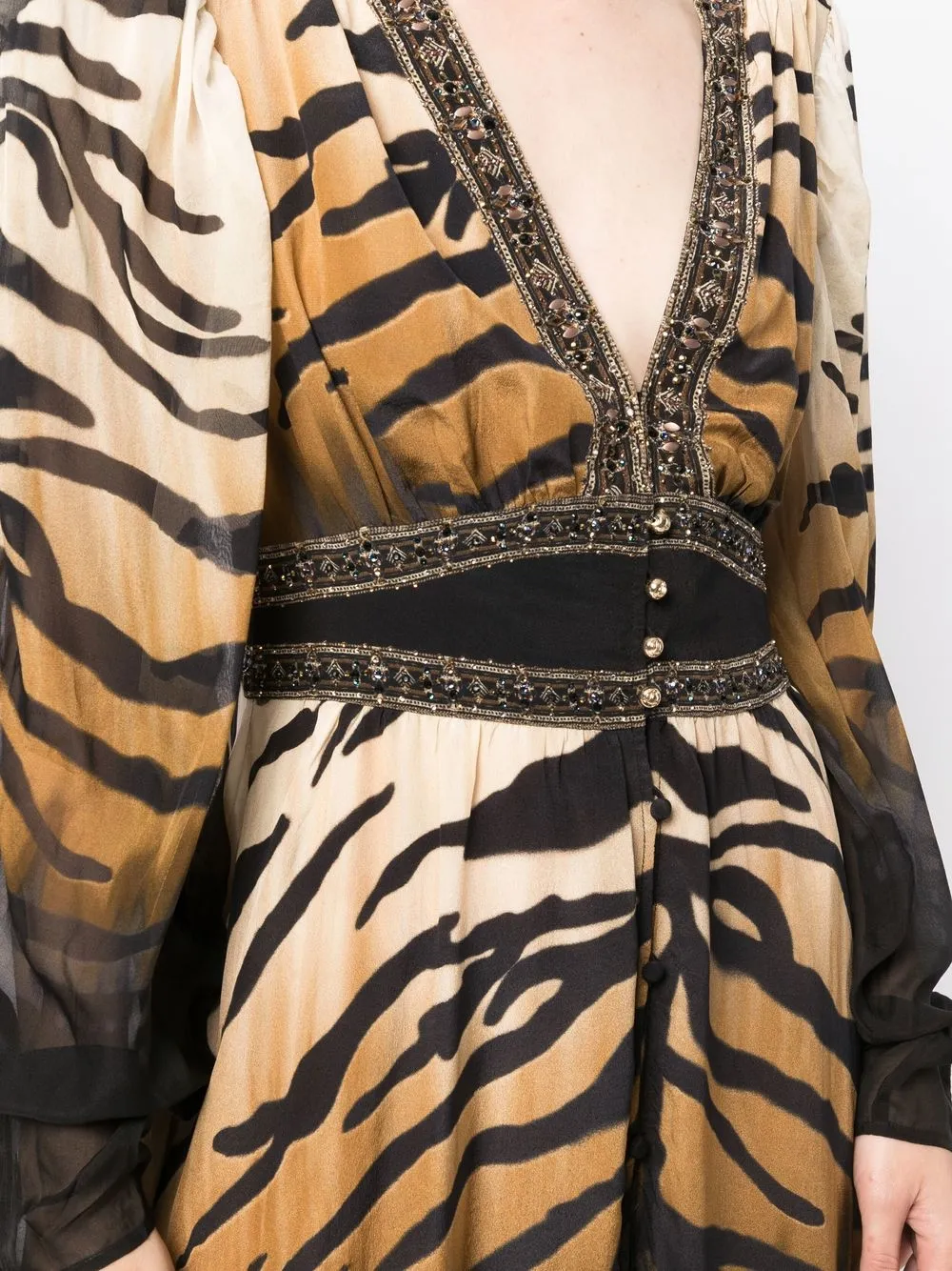 Collared Tiger Print Mini Dress main image 1