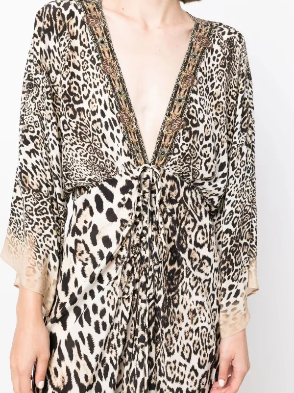 Camilla leopard-print V-neck Dress - Farfetch