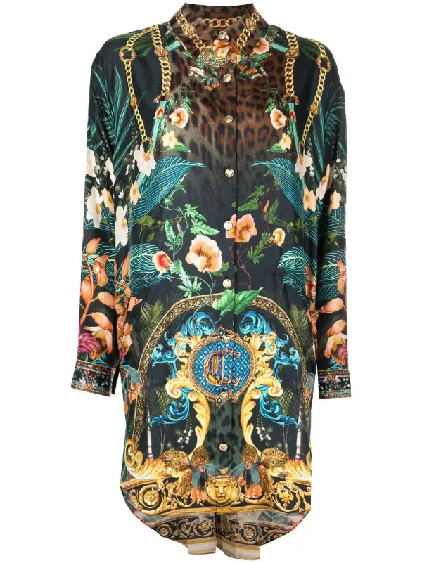Camilla Graphic-print Tunic Shirt in Multicolour