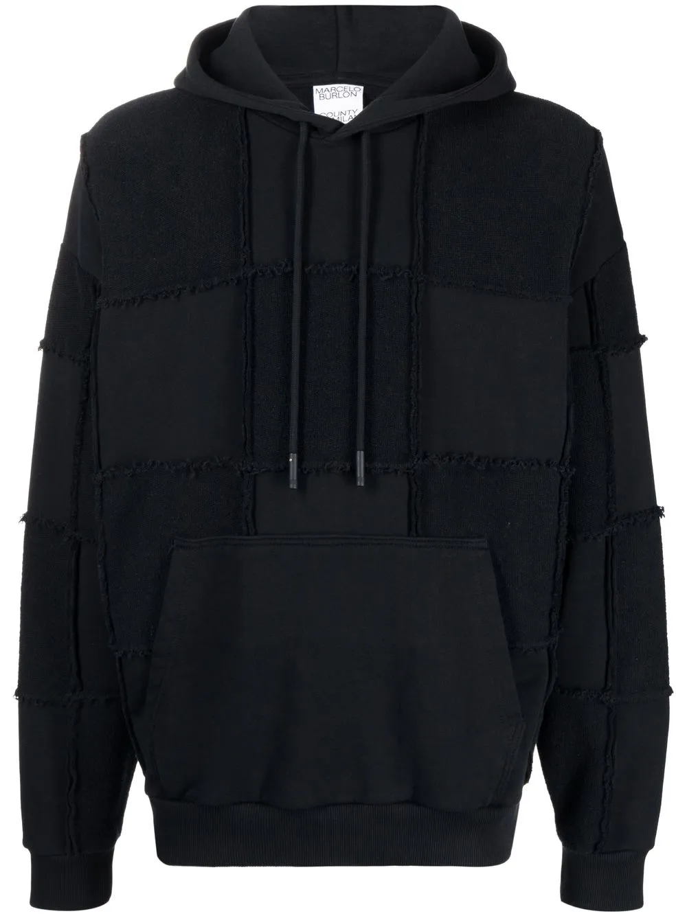 

Marcelo Burlon County of Milan seam-detailing cotton hoodie - Black