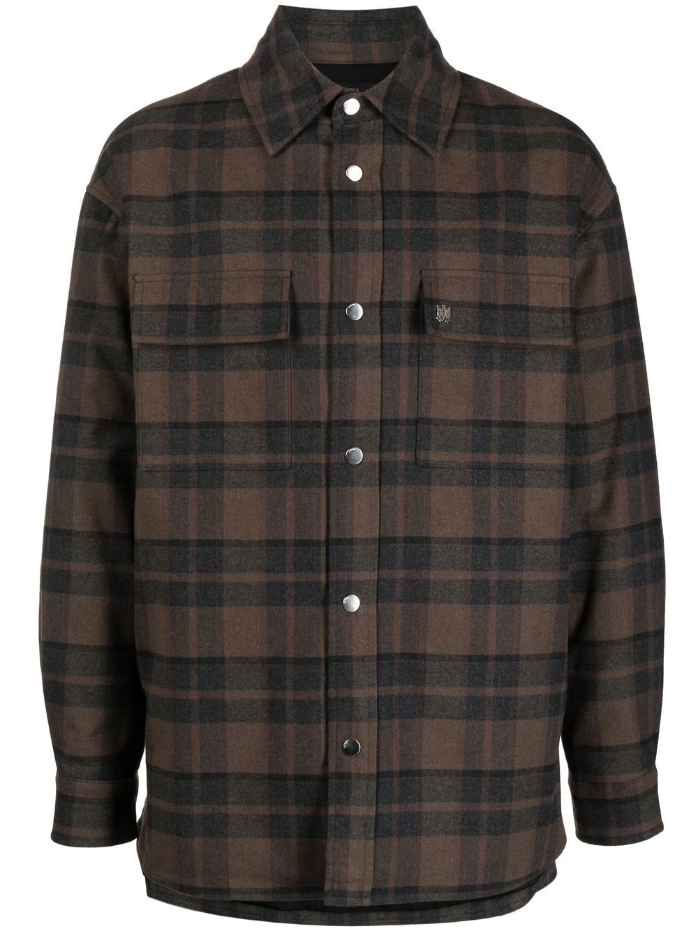 ＜Farfetch＞ AMIRI plaid-check flannel shirt jacket - ブラック