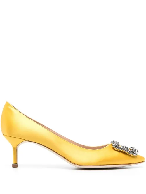 Escarpins Hangisi 60 mm à boucle ornée de cristal - Manolo Blahnik - Modalova