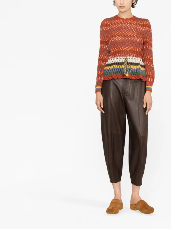 Polo Ralph Lauren tie-waist pointelle-knit Sweater - Farfetch