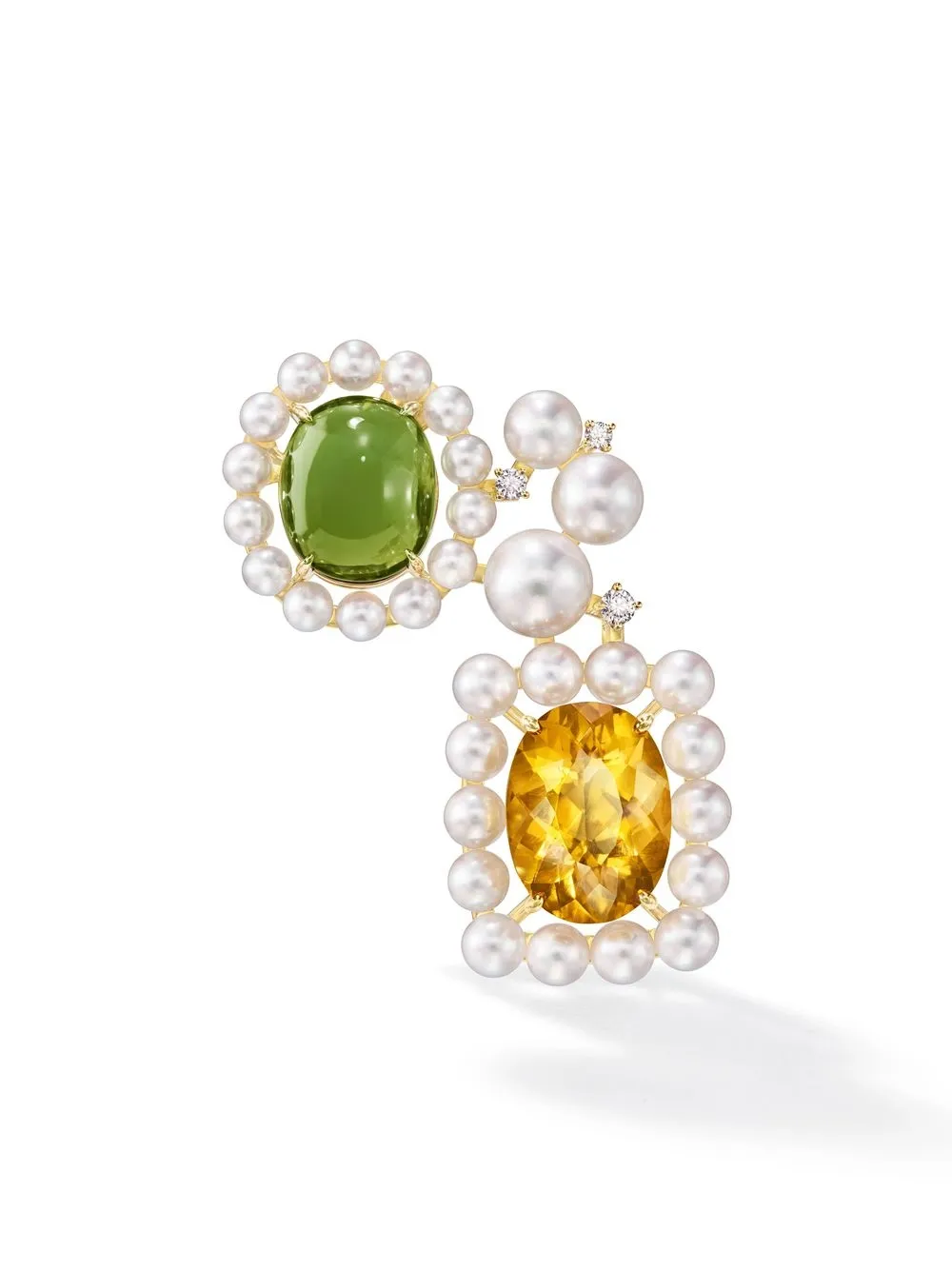 

TASAKI 18kt yellow gold Atelier Ore multi-stone earring