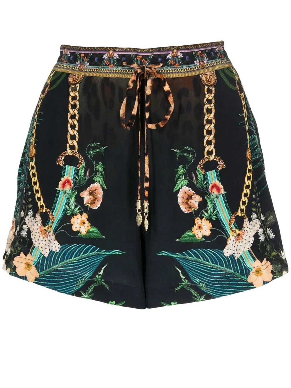 

Camilla graphic-print silk shorts - Multicolour