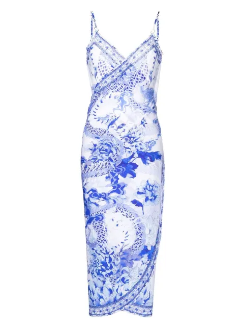 Camilla floral-print sarong dress
