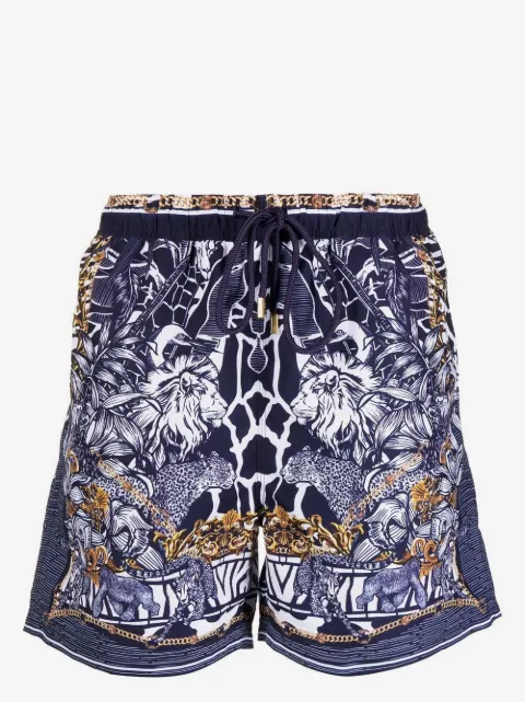 Camilla graphic-print elasticated swim shorts