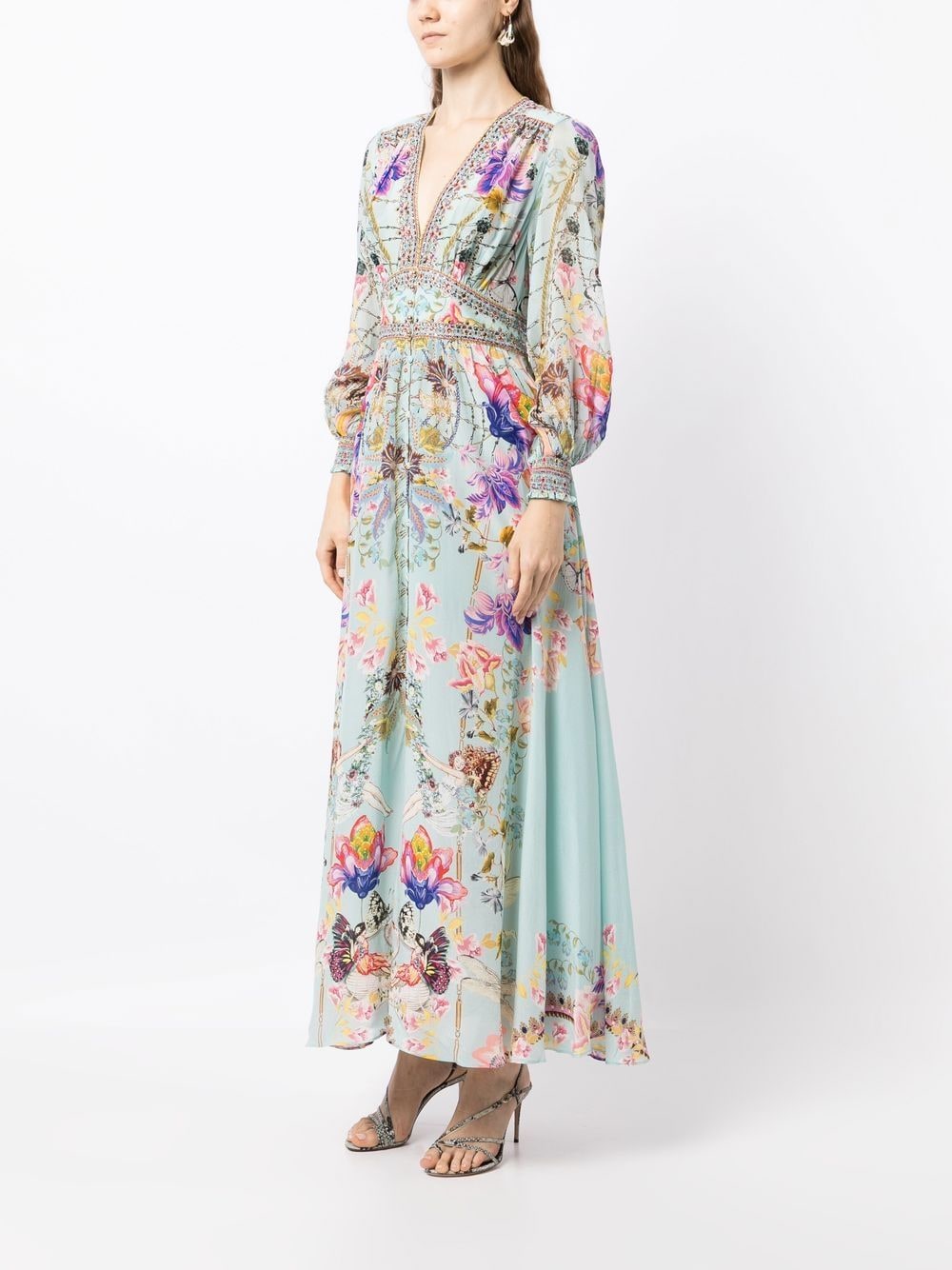 Camilla crystal-embellished Floral Long Dress - Farfetch