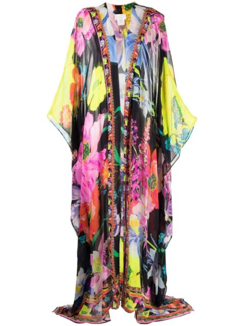 Camilla floral-print silk robe 