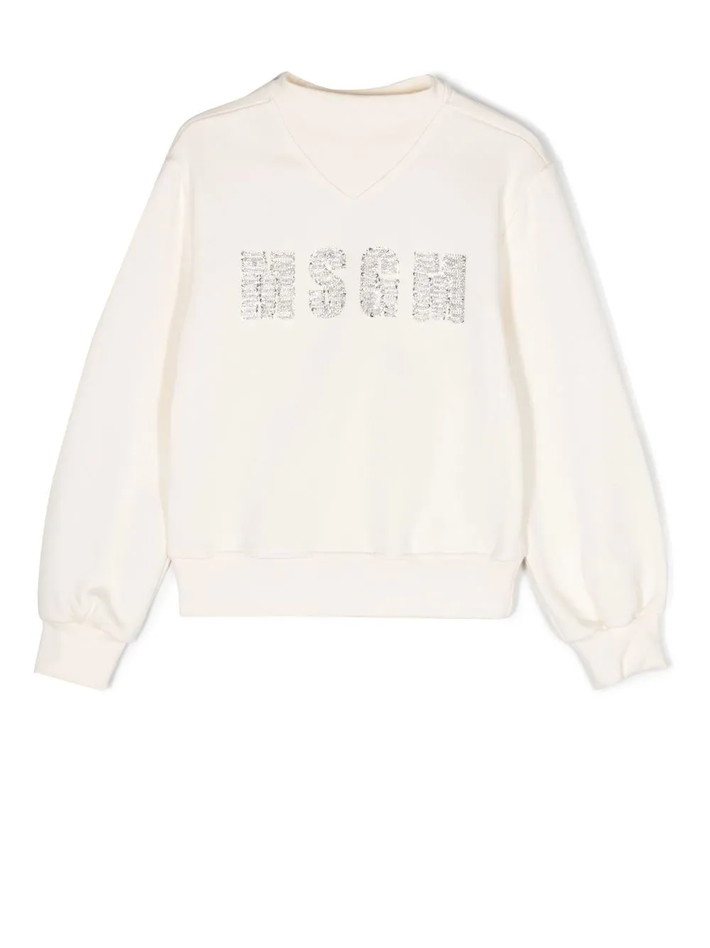 

MSGM Kids logo-embellished sweatshirt - Neutrals