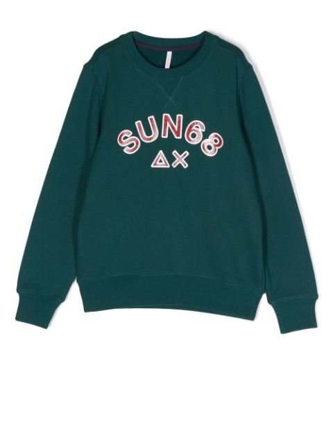 Sun 68 logo-print crew-neck sweatshirt