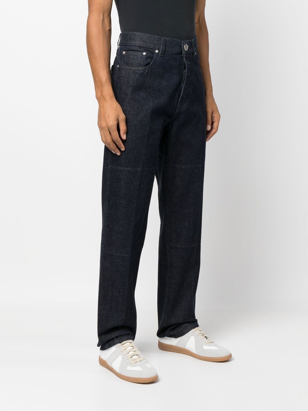 Shop Lanvin High-rise Slim-cut Jeans In Blau