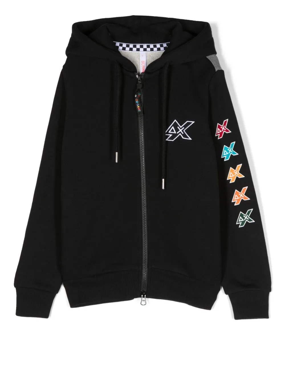 

Sun 68 hoodie con logo bordado y cierre - Negro