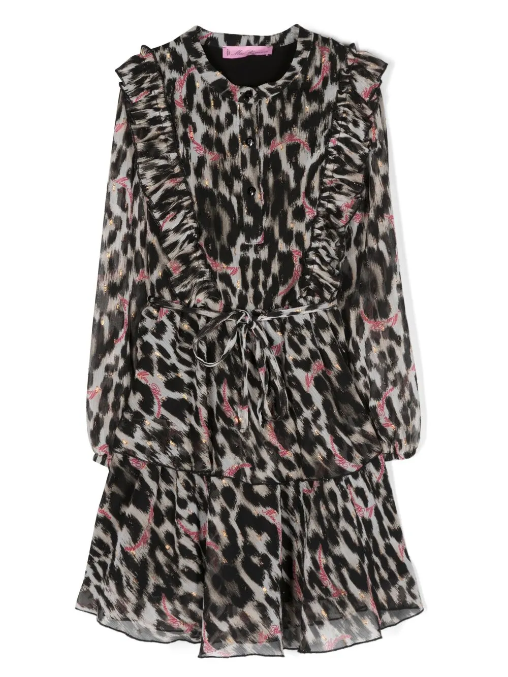 

Miss Blumarine leopard-print ruffled dress - Black