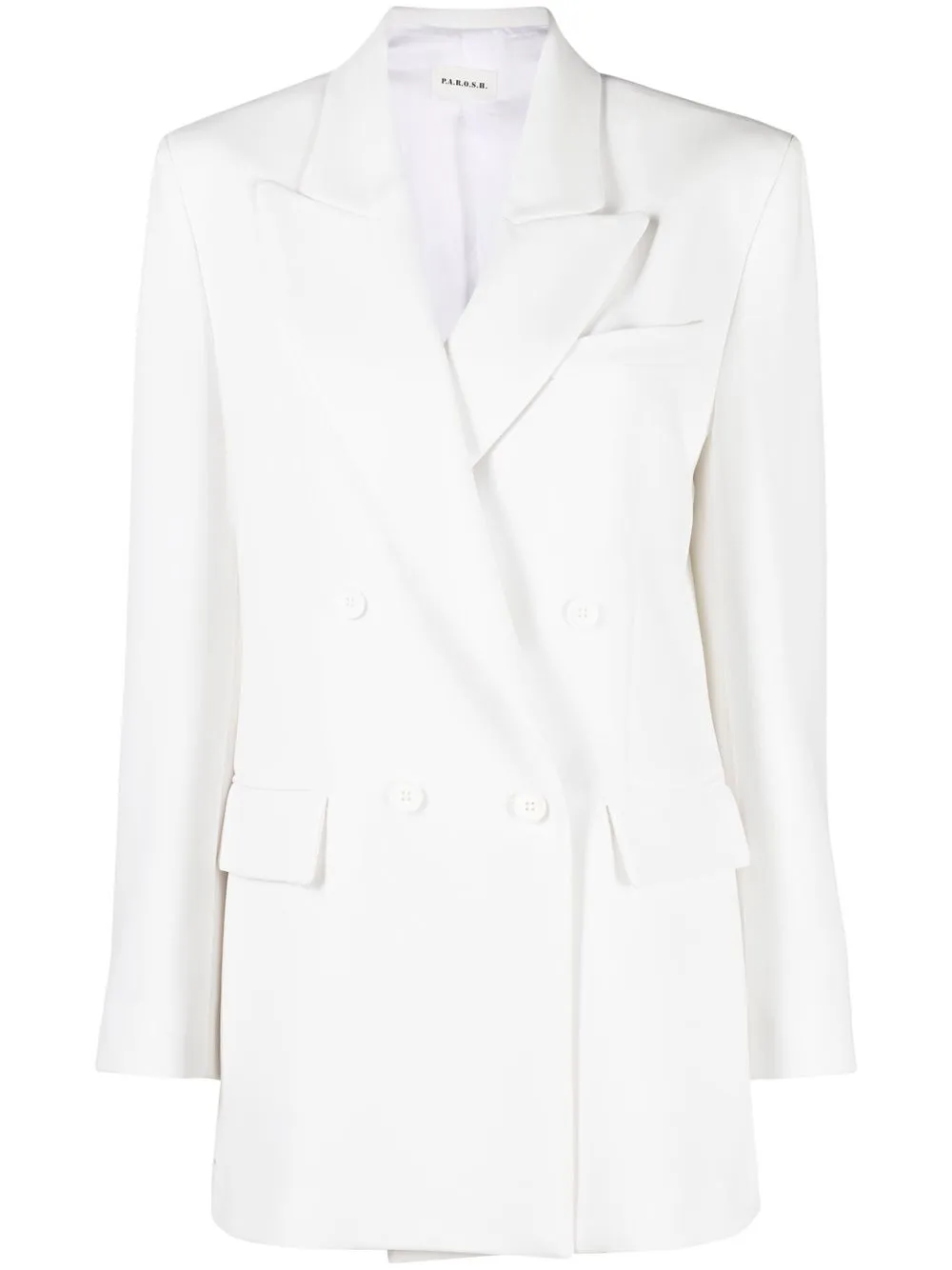 P.A.R.O.S.H. peak-lapel double-breasted Jacket | White | FARFETCH UK