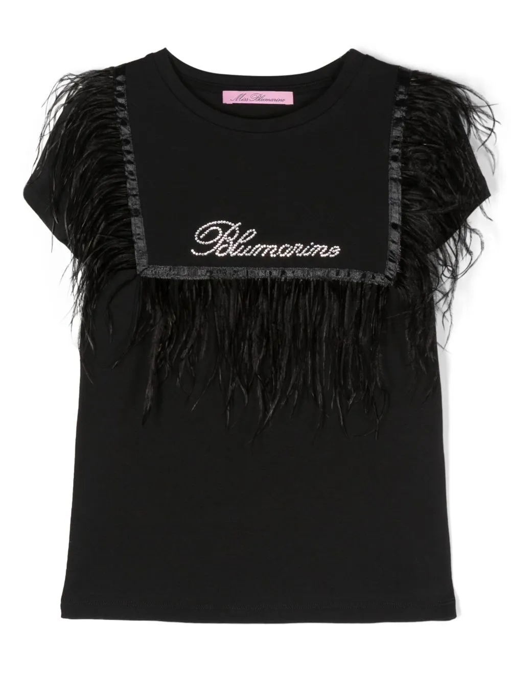 Miss Blumarine t-shirt à logo strassé - Noir Top Merken Winkel