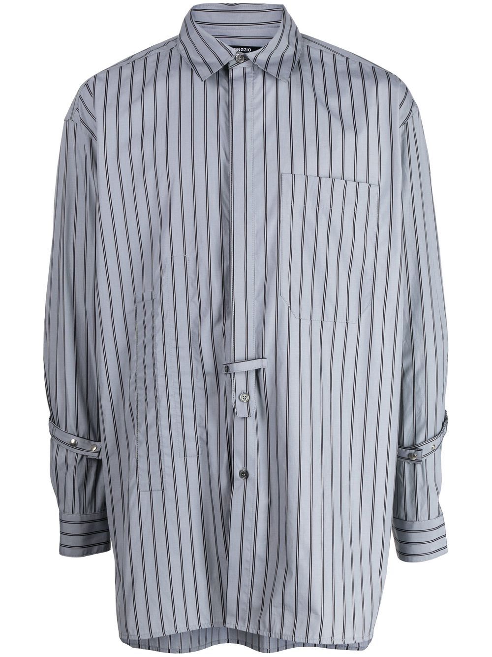 SONGZIO stripe-print long-sleeved shirt - Blue