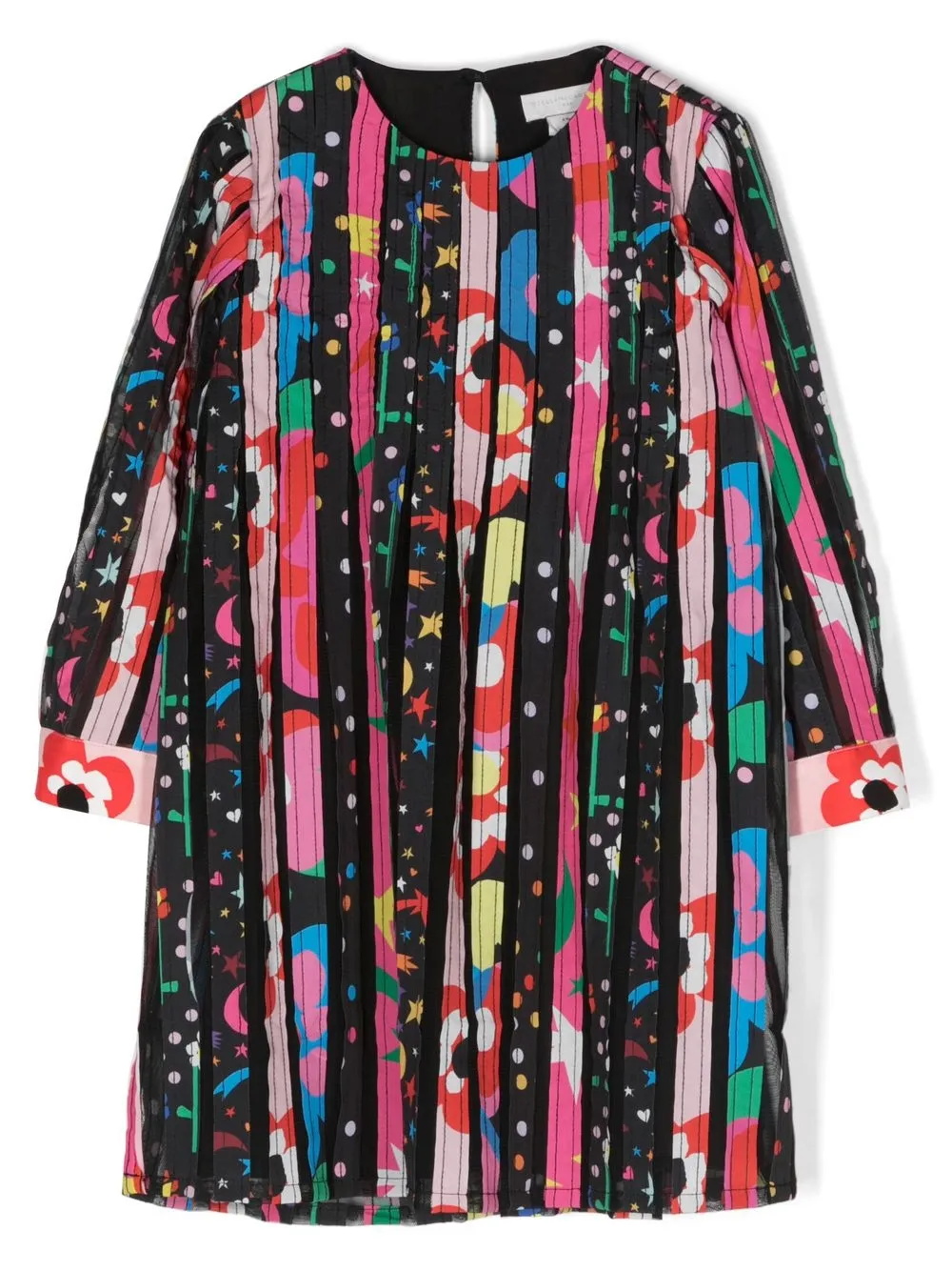 

Stella McCartney Kids vestido plisado con estampado gráfico - Negro