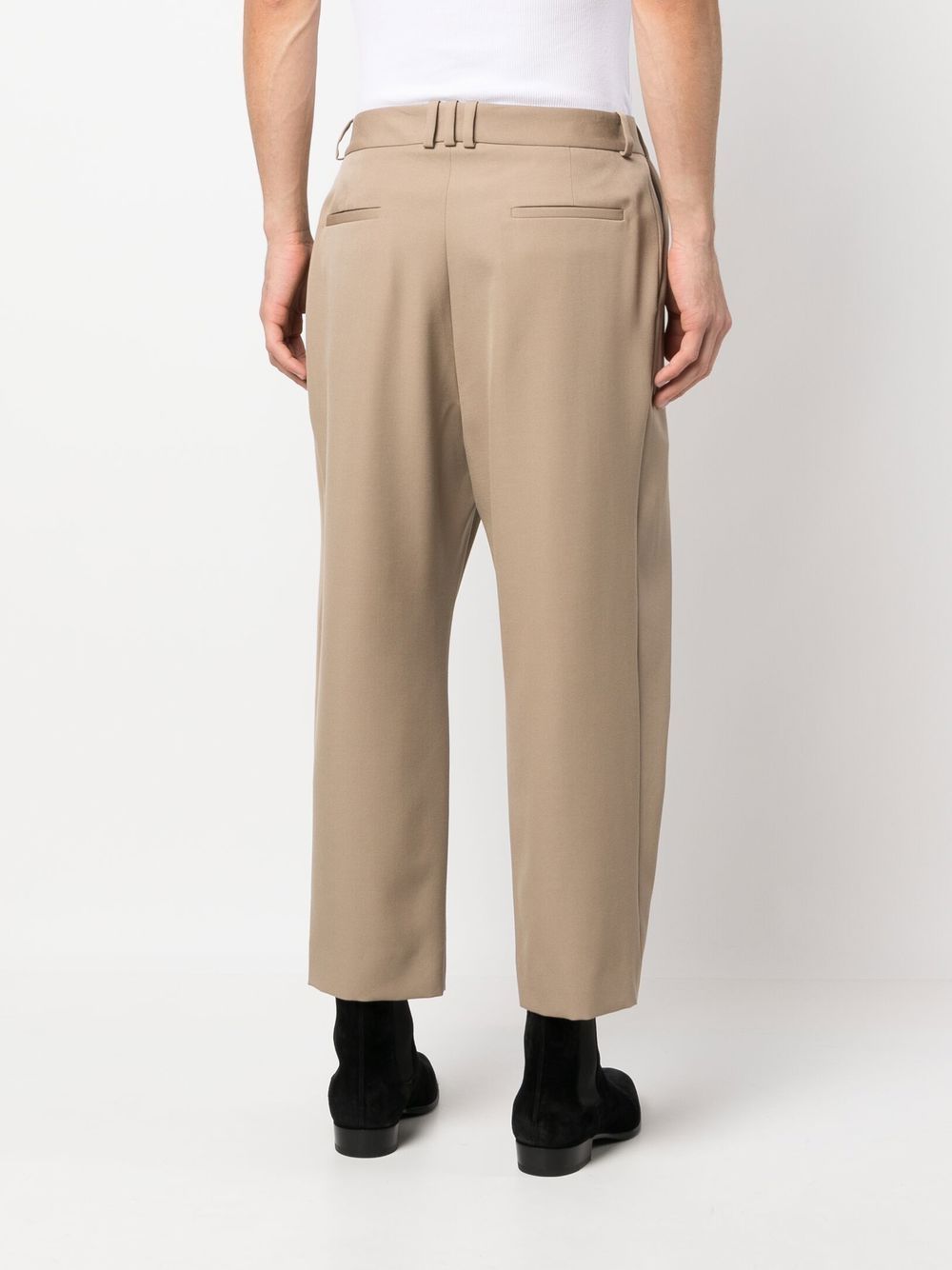 Shop Balmain Inverted-pleat Detail Trousers In Neutrals