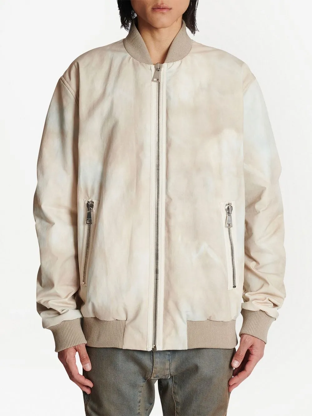 BALMAIN REAR LOGO-PRINT DETAIL JACKET